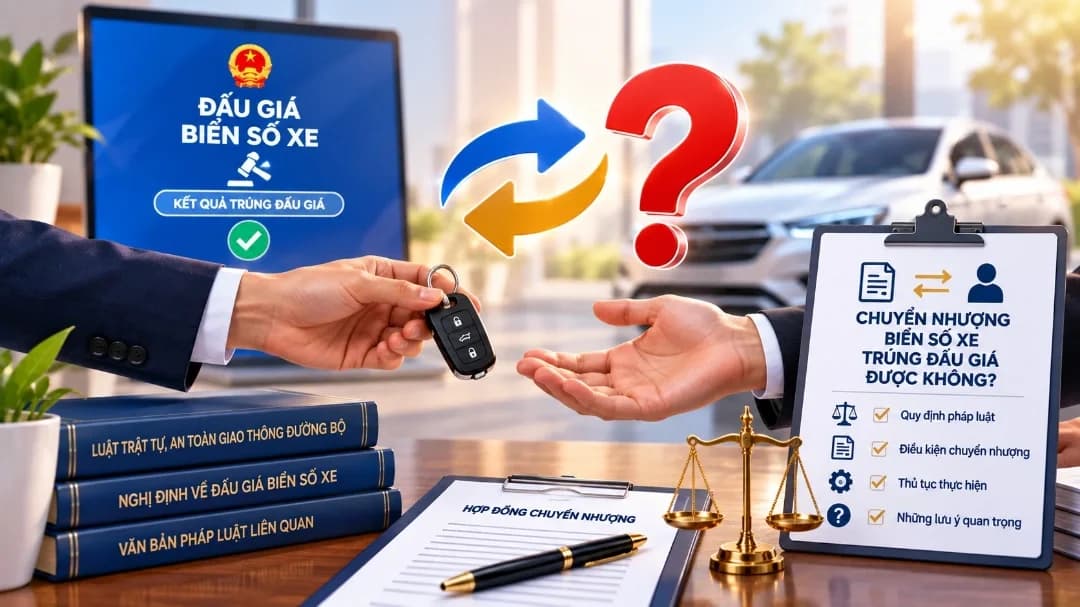 Biển số xe trúng đấu giá có được chuyển nhượng không?
